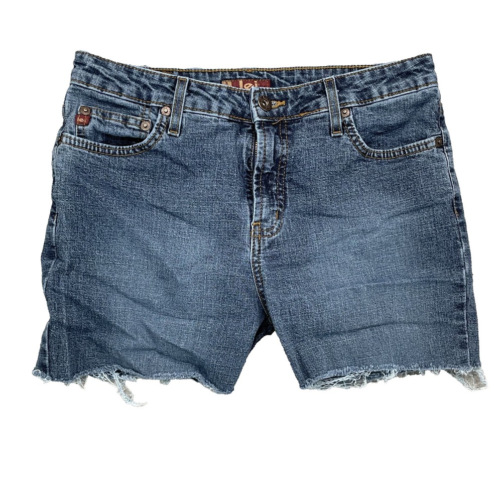 LEI Jean Shorts Women's 31* Raw Hem Cut Off Y2K Rodeo Daisy‎ 90's Preppy Classic